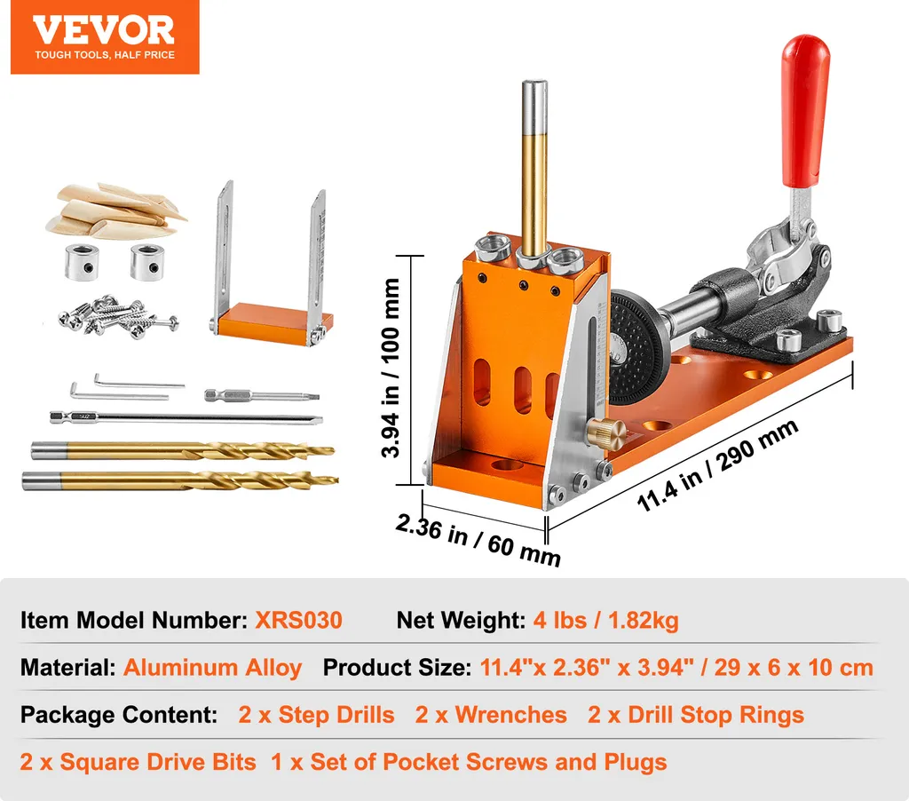 Gabarit de Perçage Trous de Poche et Obliques en Aluminium pour le Bois - 7