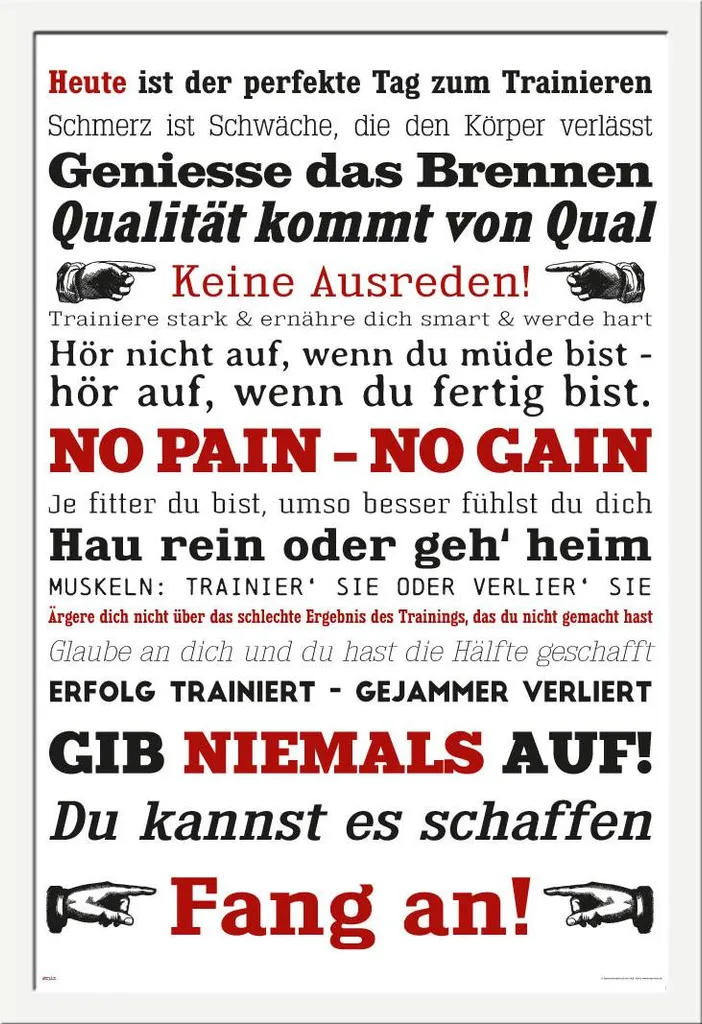 Affiche Motivation pour Salle de Sport - Cadre Blanc Shinsuke Maxi 61x91