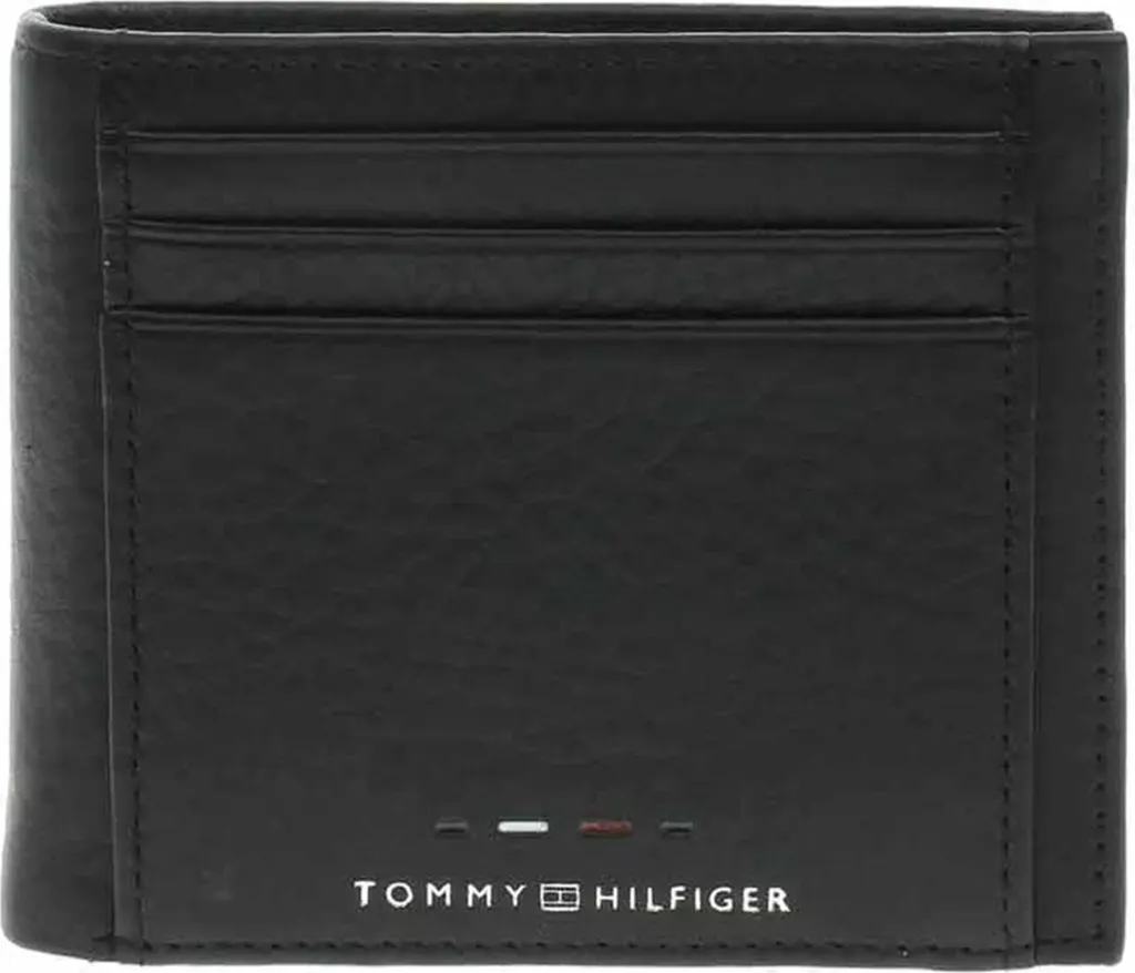 Portefeuille Tommy Hilfiger AM0AM13296BDS en cuir noir de haute qualité