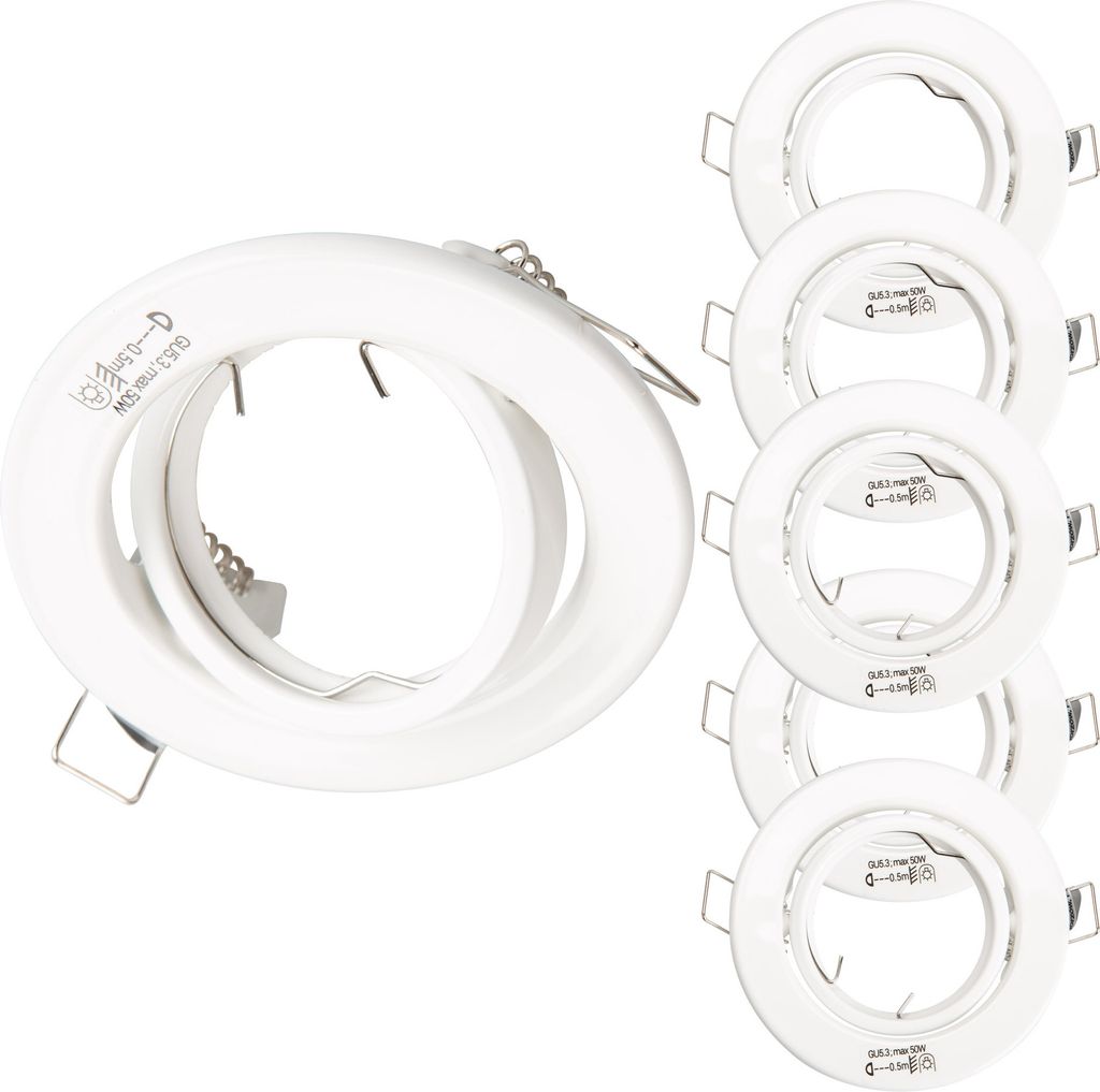 6x Einbaurahmen GU10 SET 3753 white 68mm inkl GU10 Fassung Produktbild 