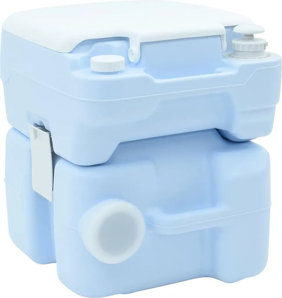 Toilettes de camping ergonomiques bleues - Structure robuste 42 cm