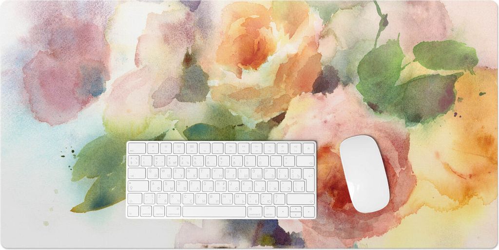 Aquarellblumen – Schreibtischunterlage – Rutschfeste Tischunterlage – Schreibtischmatte für Büro & Zuhause – Schreibunterlage – Mauspad...