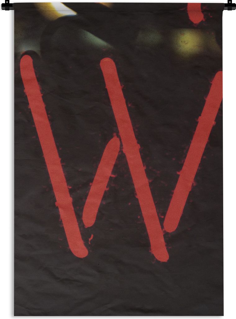 MuchoWow Wandteppich Wandbehang Unverwechselbarer Buchstabe W aus Neon 60x90 cm Tapisserie Dekoration Wandtuch - Foto-Teppich - Abwaschbar