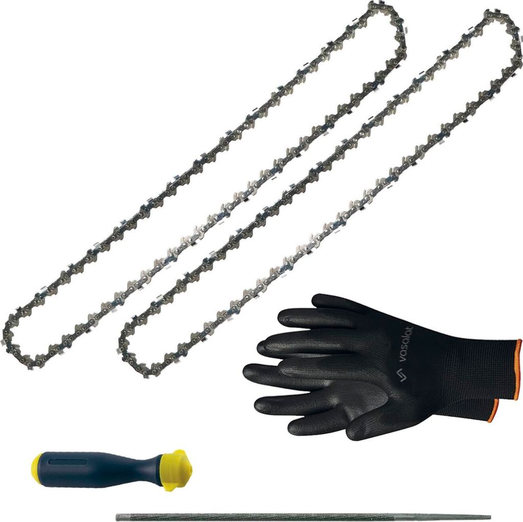 Kettensäge Zubehör - 2x Sägekette 30cm Picco Micro 3 Ersatzkette + Feilenheft mit Feile 3,2mm