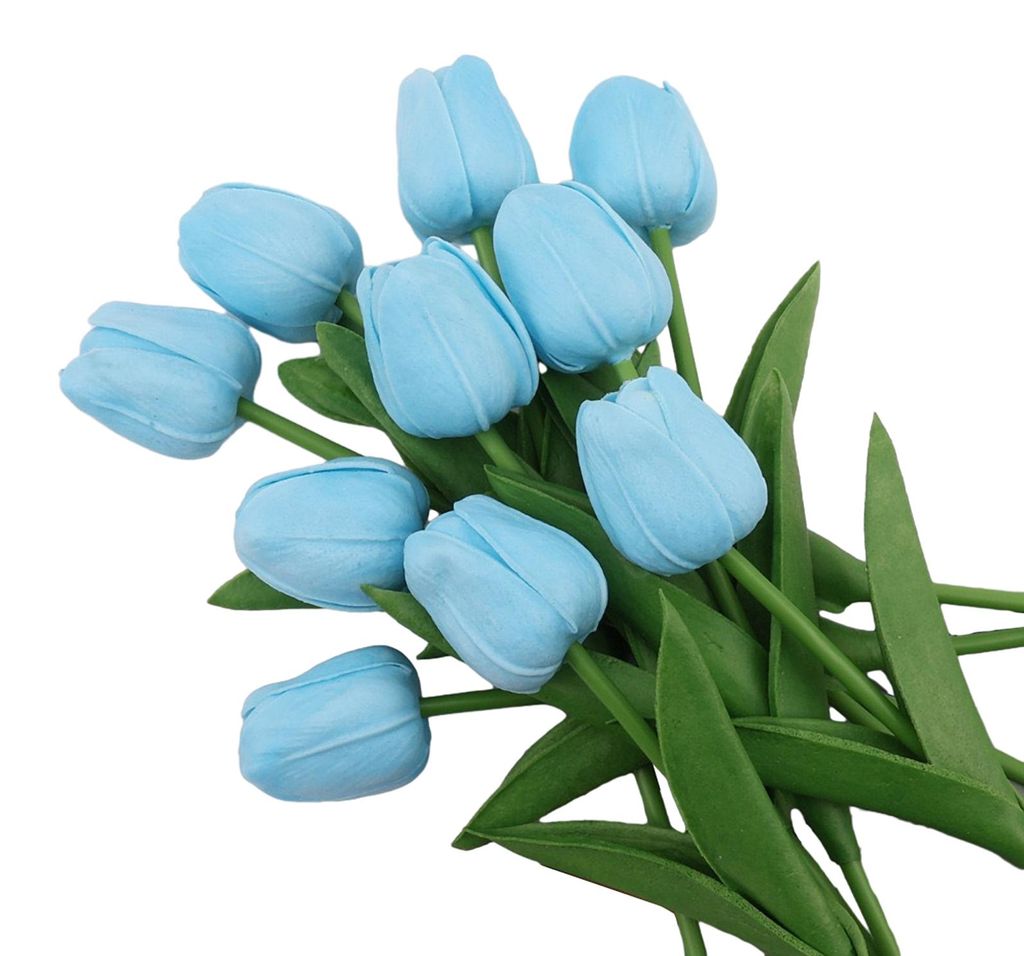 6 künstliche Tulpen, täuschend echt wirkend, aus PolyurethanKunstleder, Tulpenstrauß, Kunstblumenarrangement für Zuhause, Zimmer, Büro, Party,...
