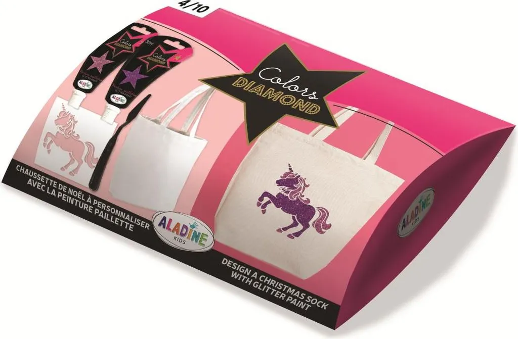 Aladine Kit de bricolage licorne avec sac à paillettes Izink pour fille