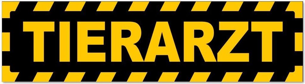 Kiwistar - Autoaufkleber - Gelb - Schwarz - 30 x 8 cm - Tierarzt gestreift - Hinweis Aufkleber Sticker für Auto, Kfz, Fahrrad, PKW, LKW