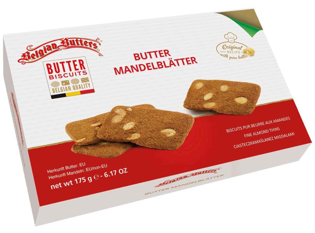 Belgian Butters Butter Mandelblätter 175g Produktbild 