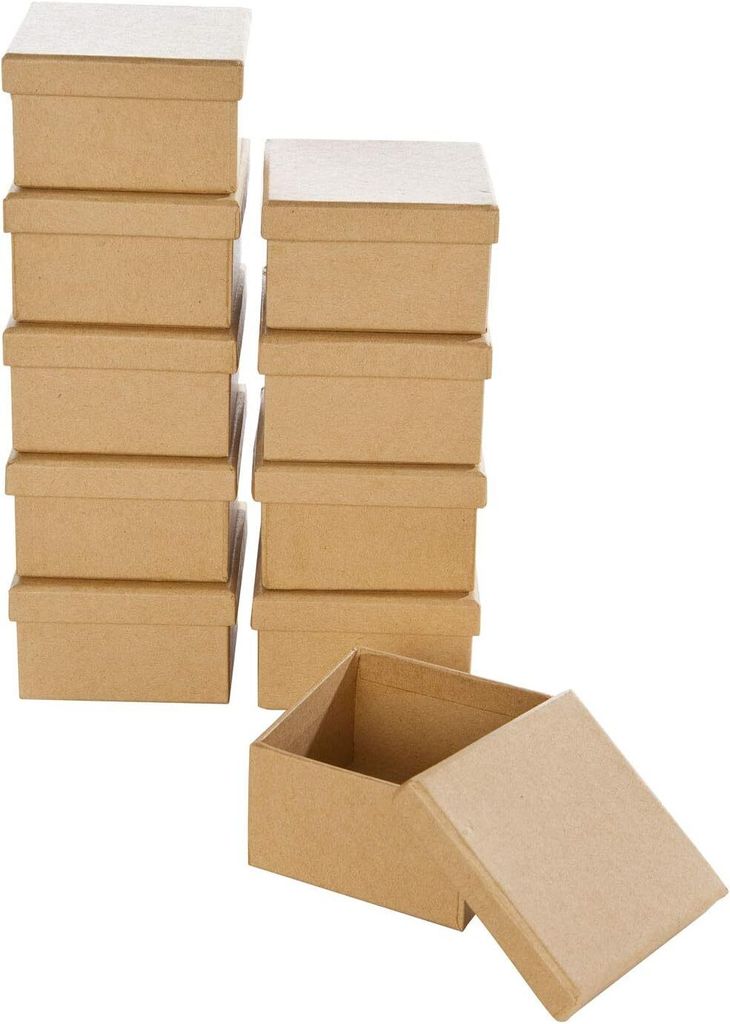 Pudełko kwadratowe naturalne 7,5 x 7,5 x 4,5 cm - do Zdjęcie produktu 