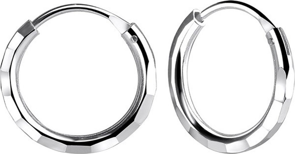 Creolen Silber 925 Ohrringe diamantiert 12 mm