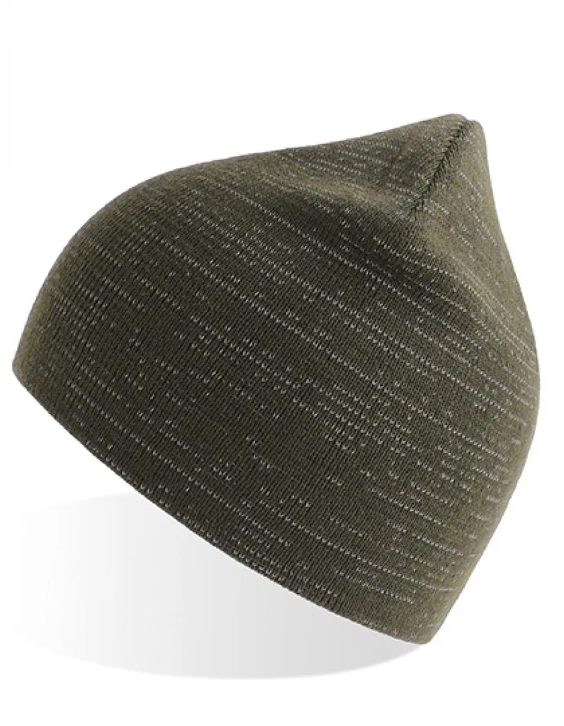 Atlantis SHINE Beanie Riflettente Olive: Sicurezza e Stile per la Città