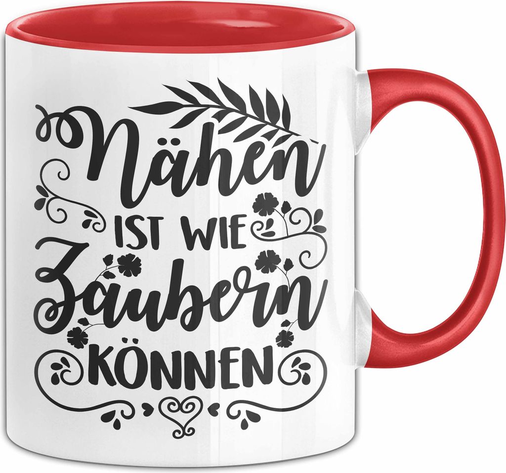 Nähen Geschenk Stricken Nähen Ist Wie Zaubern Können Tasse Geschenk Kaffee-Becher (Rot)