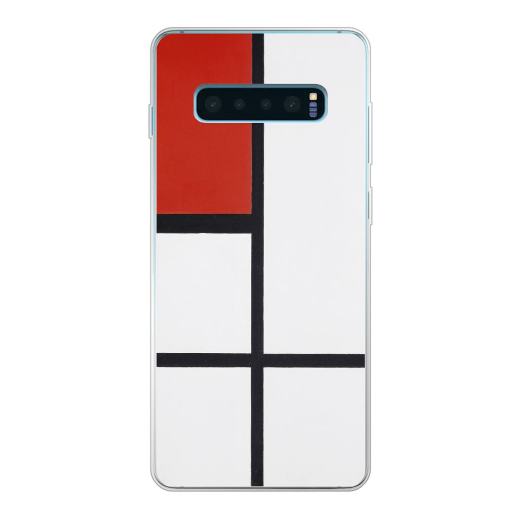 MuchoWow Handyhülle Schutzhülle Hülle für Samsung Galaxy S10 Plus Komposition - Piet Mondrian Silikon Softcase Handy Hülle - Schutzhülle