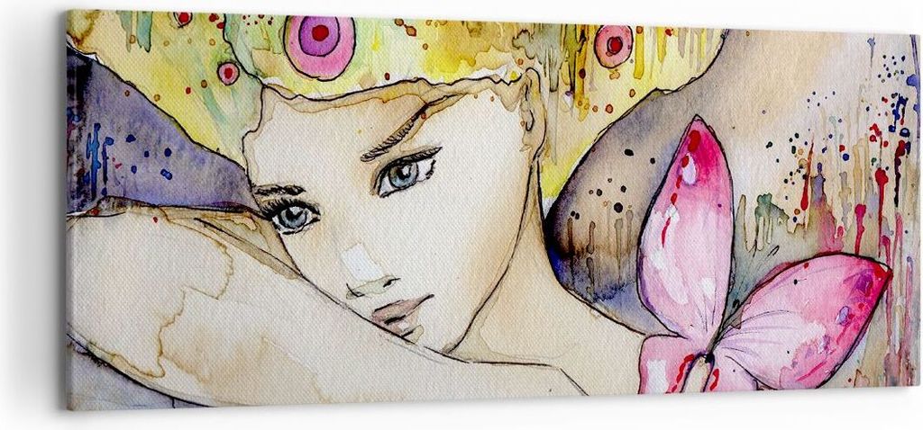 Bild auf Leinwand - Leinwandbild - Frau modern - 120x50cm - Wand Bild - Wanddeko - Wandbilder - Leinwanddruck - Bilder - Kunstdruck - Wanddekoratio...