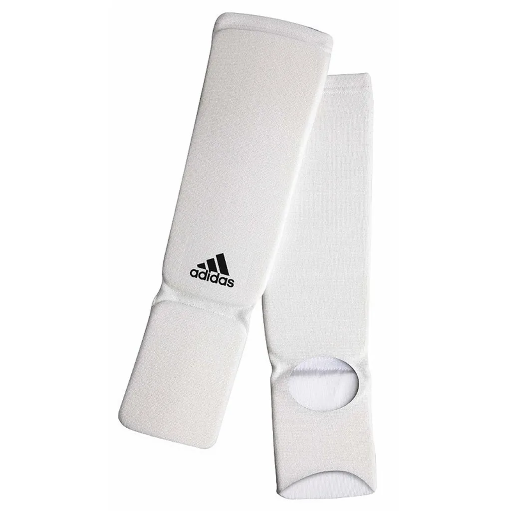 Protège-tibias adidas XS blancs anti-glisse avec maintien élastique