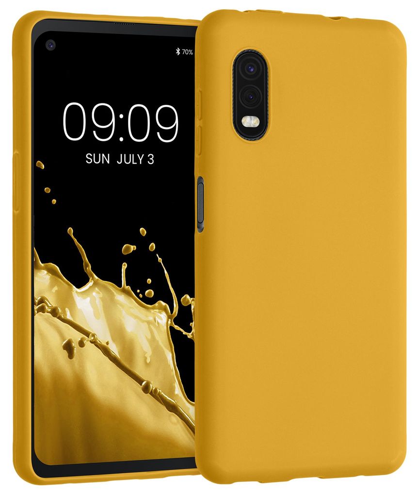 kwmobile Handyhülle für Samsung Galaxy Xcover Pro Hülle - TPU Case - Kabelloses Laden - Schutzhülle Cover in Honiggelb