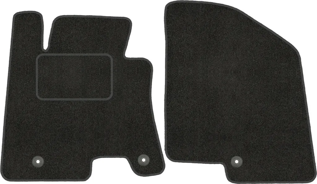 WLG-BASIC Fußmatten Vorne Für Kia Rio III UB (2011-2017) - 2-teilig Schwarz, Rutschfeste Velours-Matten