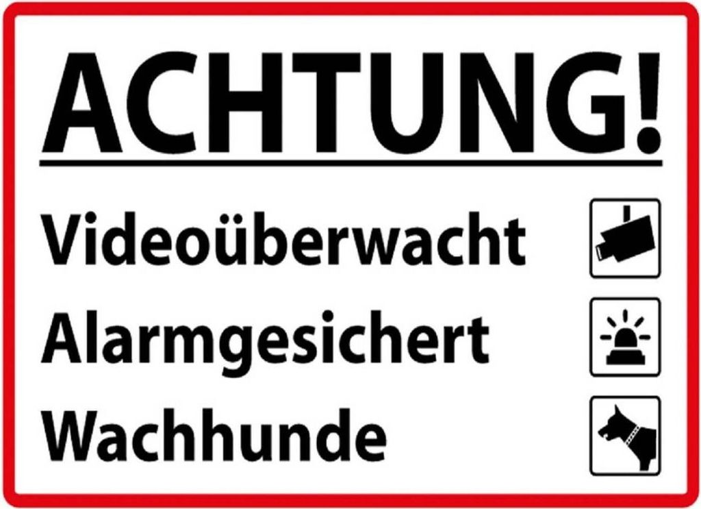 vianmo Holzschild 30x40 cm Achtung Videoüberwacht Alarm