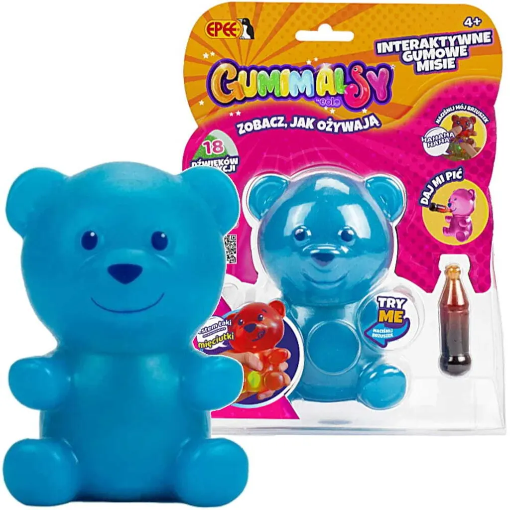 Ours Bleu Gummymals Lumineux : Texture Squishy et Réactions Sonores