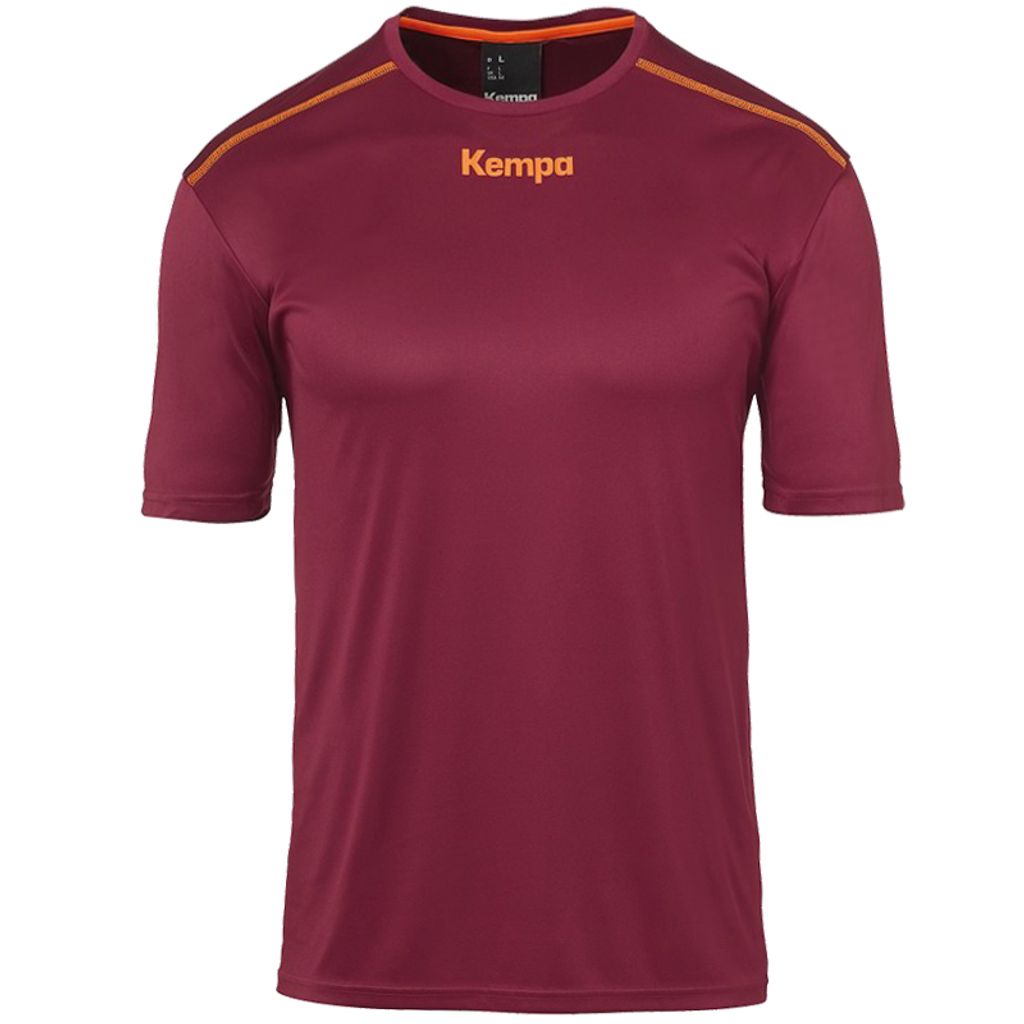 Kempa Handball Polyester Shirt Training T-Shirt kurzarm Herren dunkelrot Gr M
