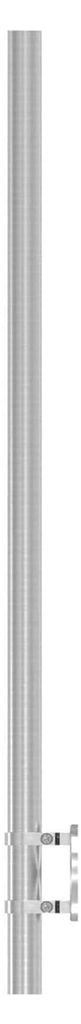 | Edelstahl Geländerpfosten V2A Wandmontage, 42,4 x 2,0mm, Länge 1190mm, 7x M6 Gewinde