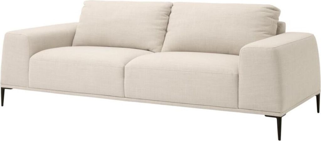 Casa Padrino Luxus Sofa Naturfarbig 223 x 93 x H. 80 cm - Luxus Wonzimmer Möbel