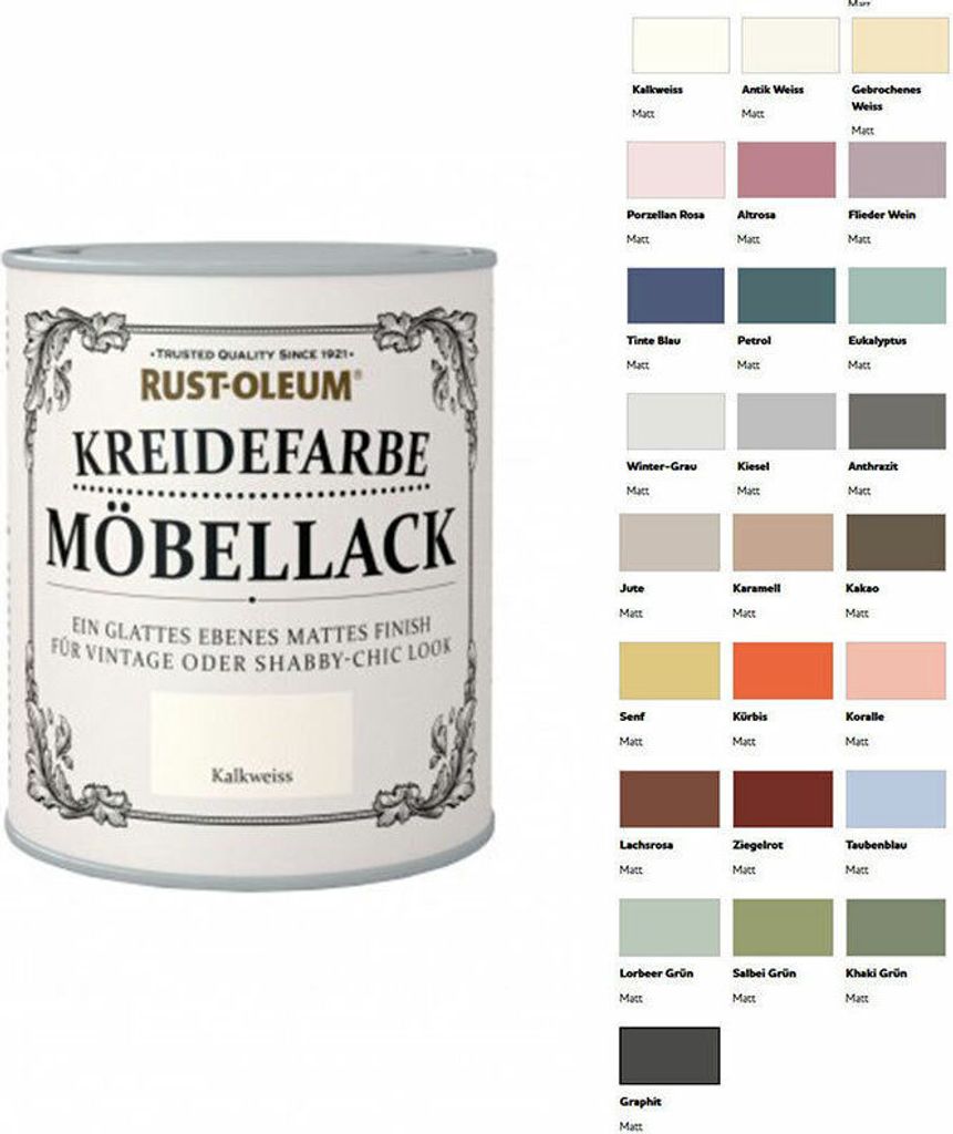 Rust-Oleum Kreidefarbe Möbellack versch. Farben Shabby Chic Produktbild 6