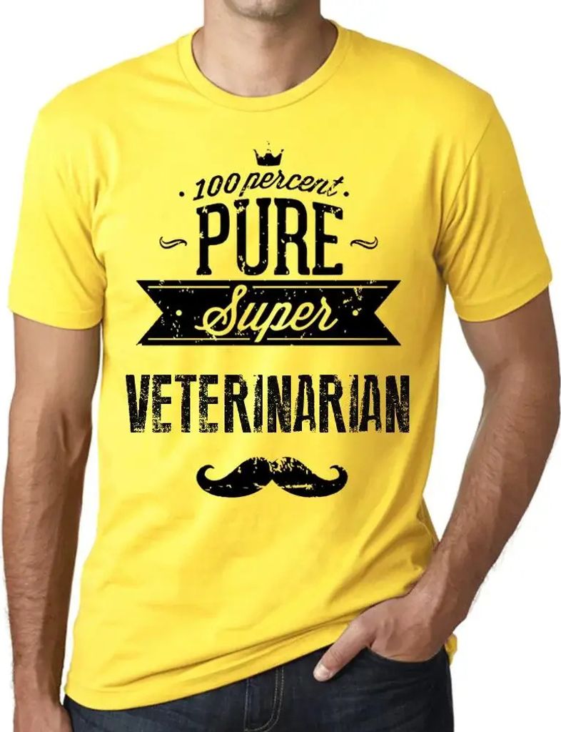 Herren Grafik T-Shirt 100% reiner Supertierarzt – 100% Pure Super Veterinarian – Öko-Verantwortlich Vintage Jahrgang Kurzarm Lustige Druck Geb...