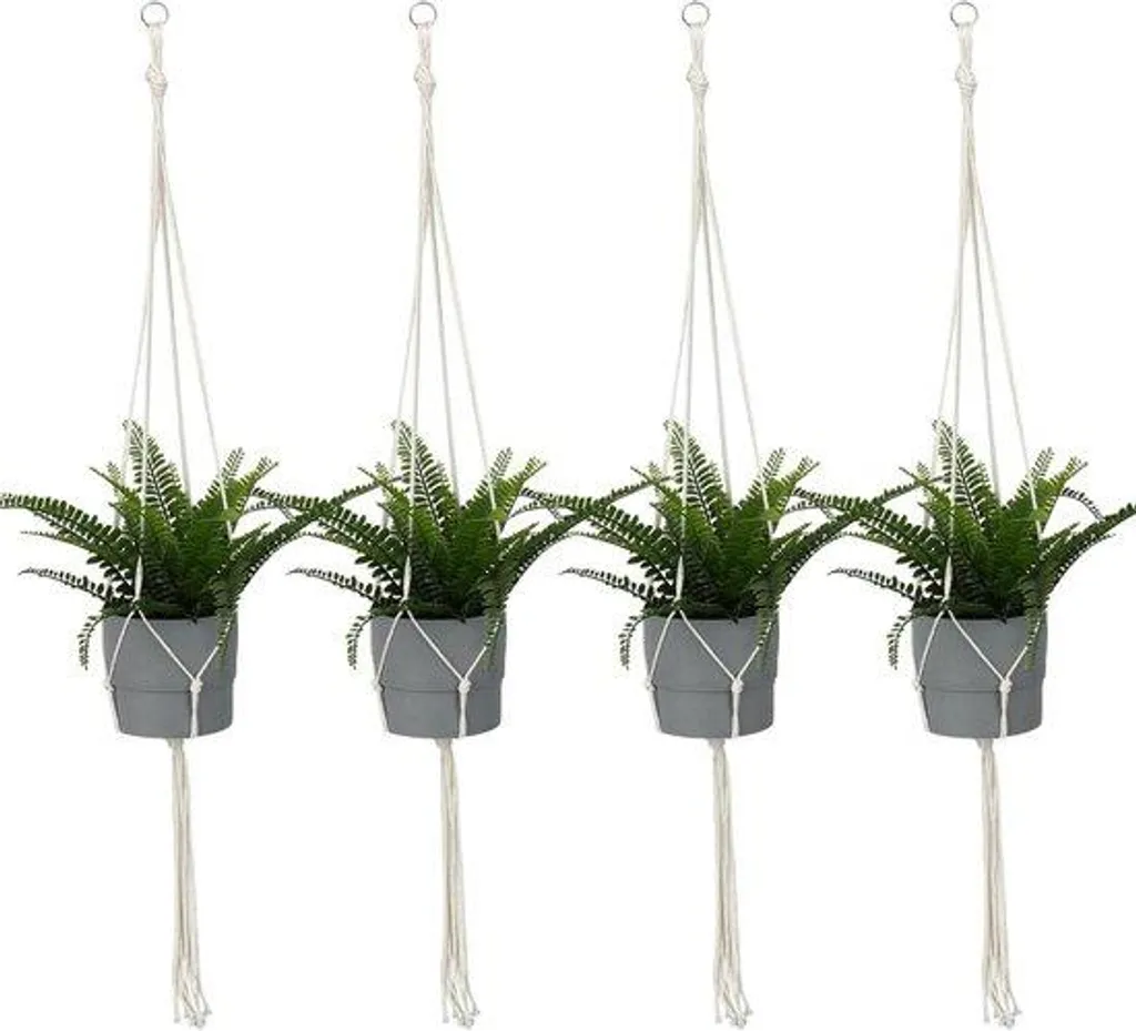 Suspension pour Plantes Intérieur 105 cm - Déco Murale Bohème - 4 Unités