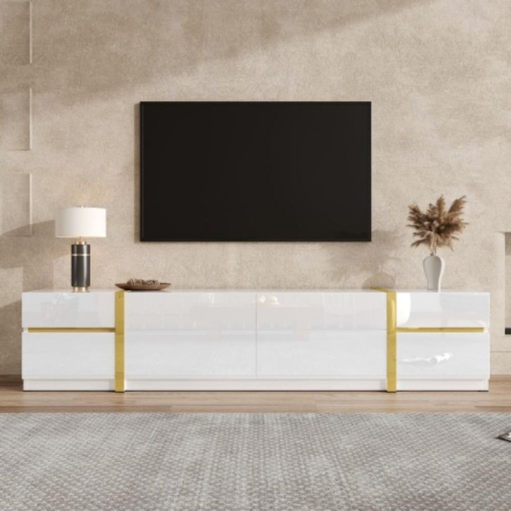 TV-Ständer, TV-Schrank,Mit Schubladen und Türen, Moderner TV-Ständer, Bietet viel Stauraum für Wohnzimmer , TV-Möbel