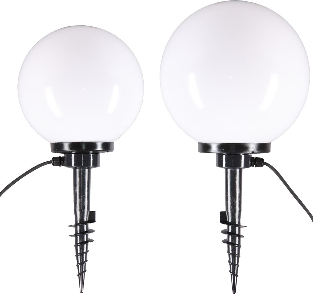 Kugelleuchten Kugellampen Erdspieß Leuchte 2er-Set Ø 20/30cm Außenleuchten 230V