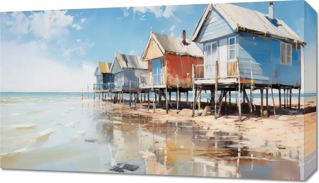 Quadro 70x40 cm Pittoresche casette sul mare