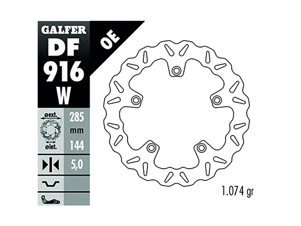 Disque de frein moto arrière Galfer WAVE 285mm Triumph Thunderbird 900