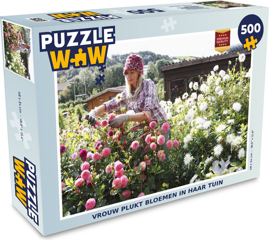 MuchoWow Puzzle 500 Teile Garten - Blumen - Frau - 500 Teile - Kinder - Selberbauen - Puzzlespiele