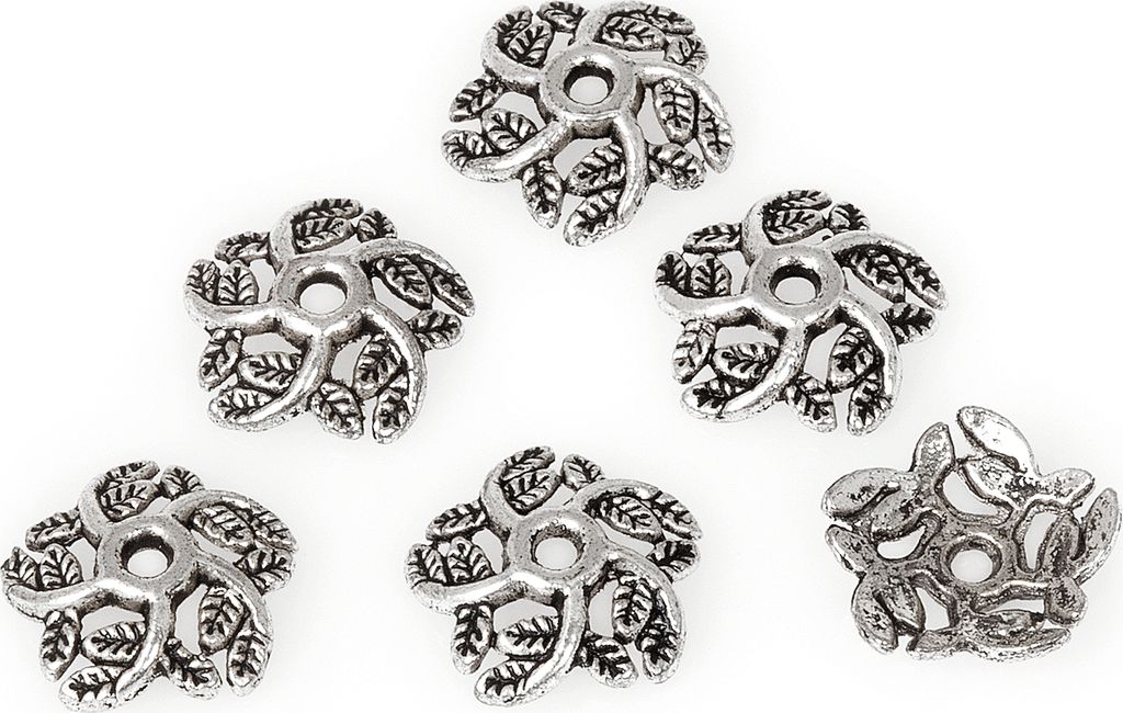 UIT Zierperlkappen Blume 2 Set 6 Stück 1 cm Durchmesser Perlenkappen Schmuckzubehör