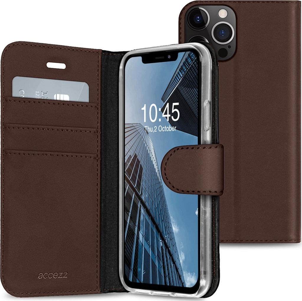 Accezz Wallet TPU Klapphülle iPhone 13 Pro - Dunkelbraun