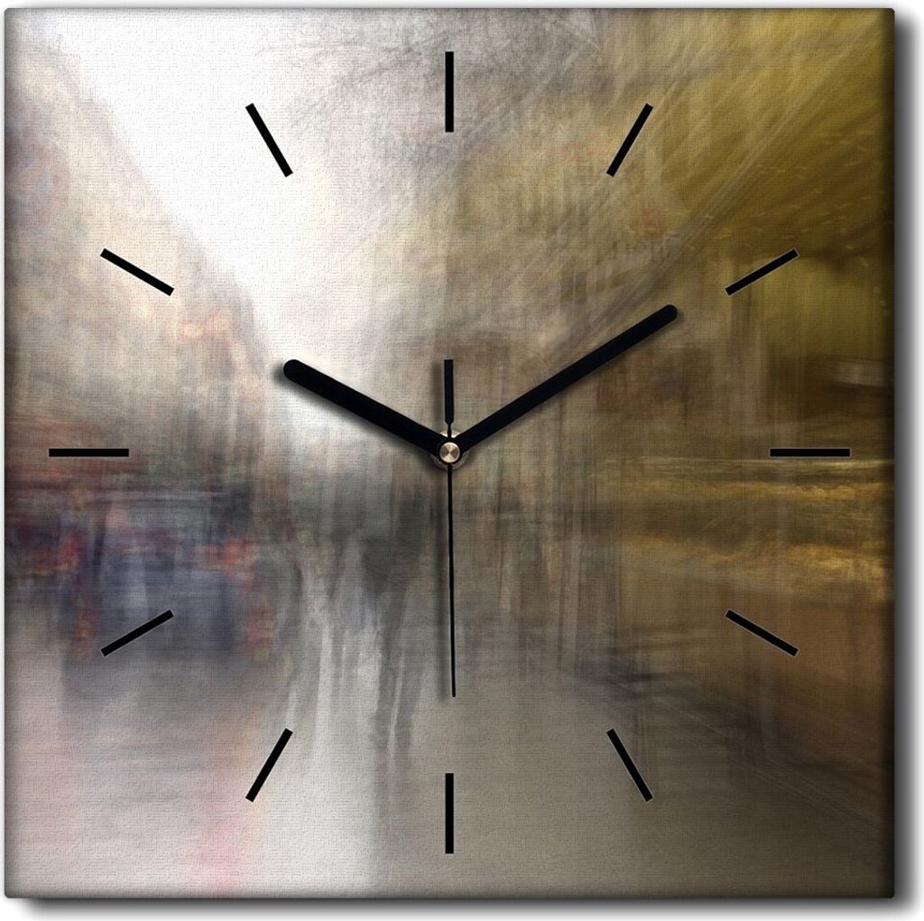 Coloray Uhr auf Leinwand 30x30 cm Wand Uhr Dekoration Wohnzimmer Segeltuch schwarze Hände -Landschaftsarchitektur