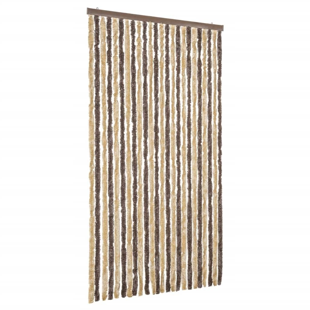 vidaXL Záclona Fly tmavě hnědá a béžová 100x200 cm žinylka Obrázek produktu 