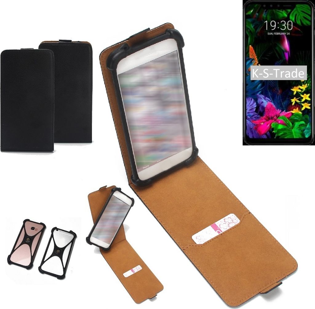 K-S-Trade Handyhülle Schutzhülle kompatibel mit LG Electronics G8s ThinQ Hülle Case Cover Flip Style Bumper schwarz 1x