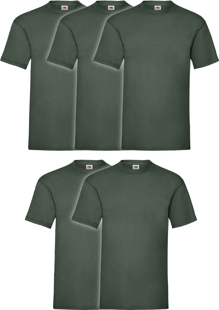 5er Pack Fruit of the Loom Valueweight T-Shirt + GRATIS MyShirt Stoffbeutel Farbe: flaschengrün Größe: 2XL