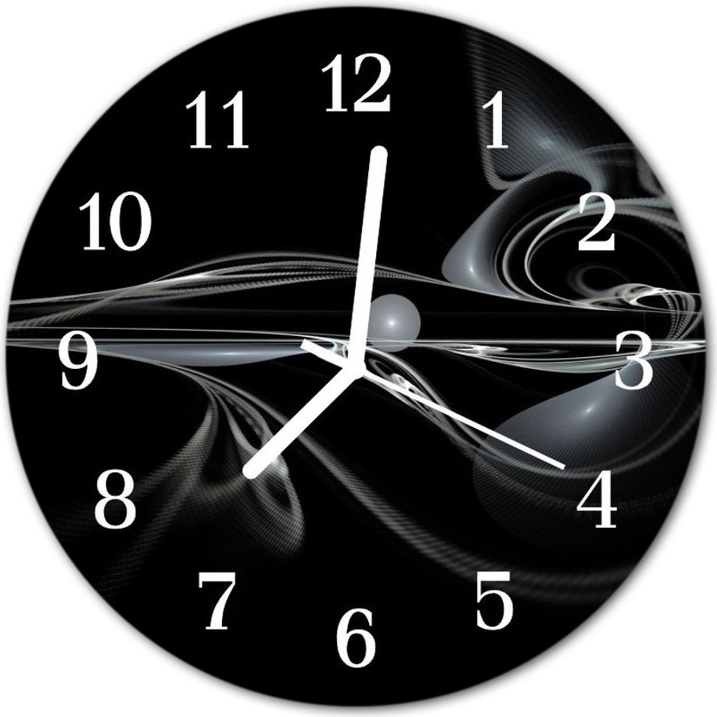 Glasuhr Wanduhr Küchenuhr Echt-Glas 30fi cm Abstraktes Produktbild 