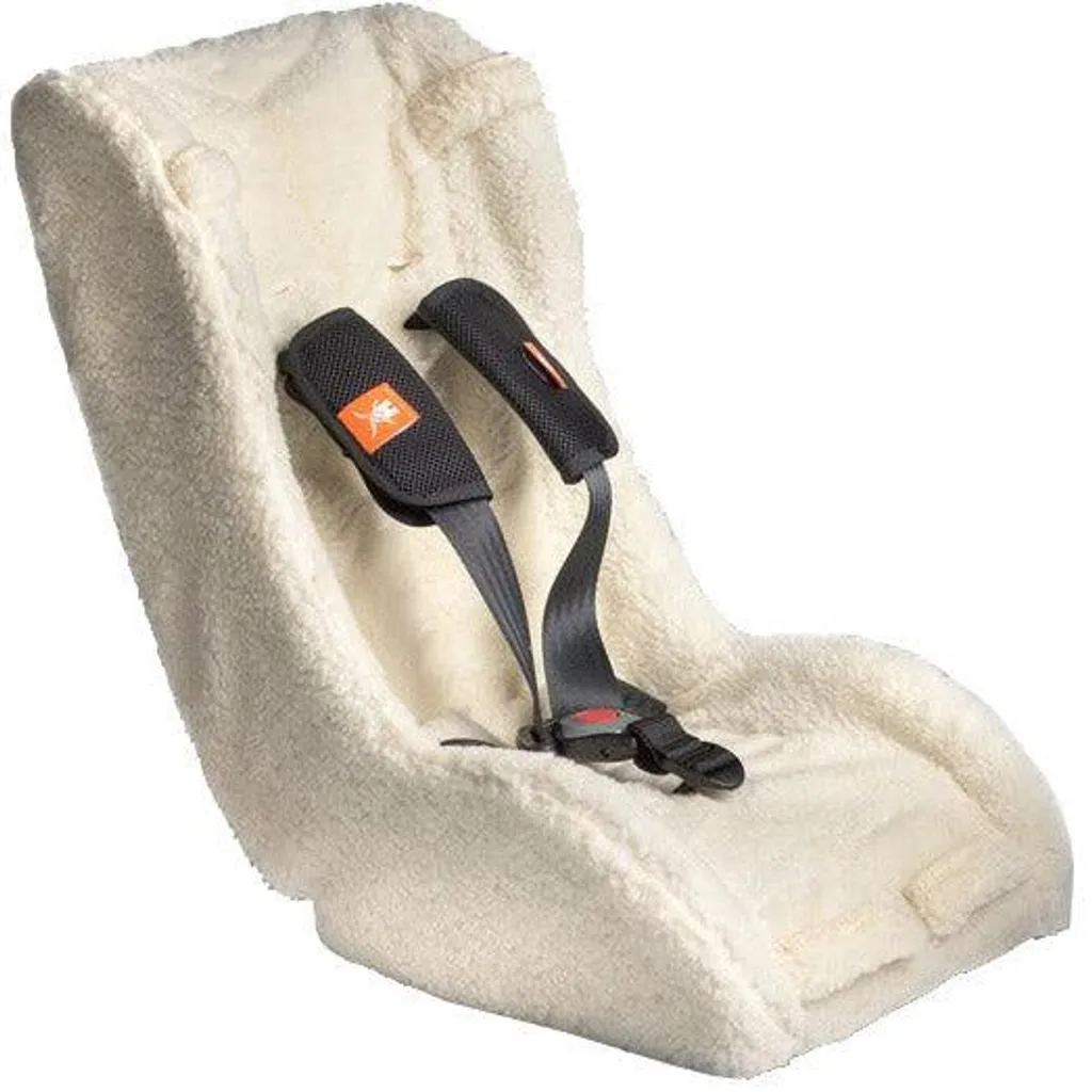 Insert bakfiets en mouton blanc avec harnais 5 points bébé 8-18 mois doux - 2