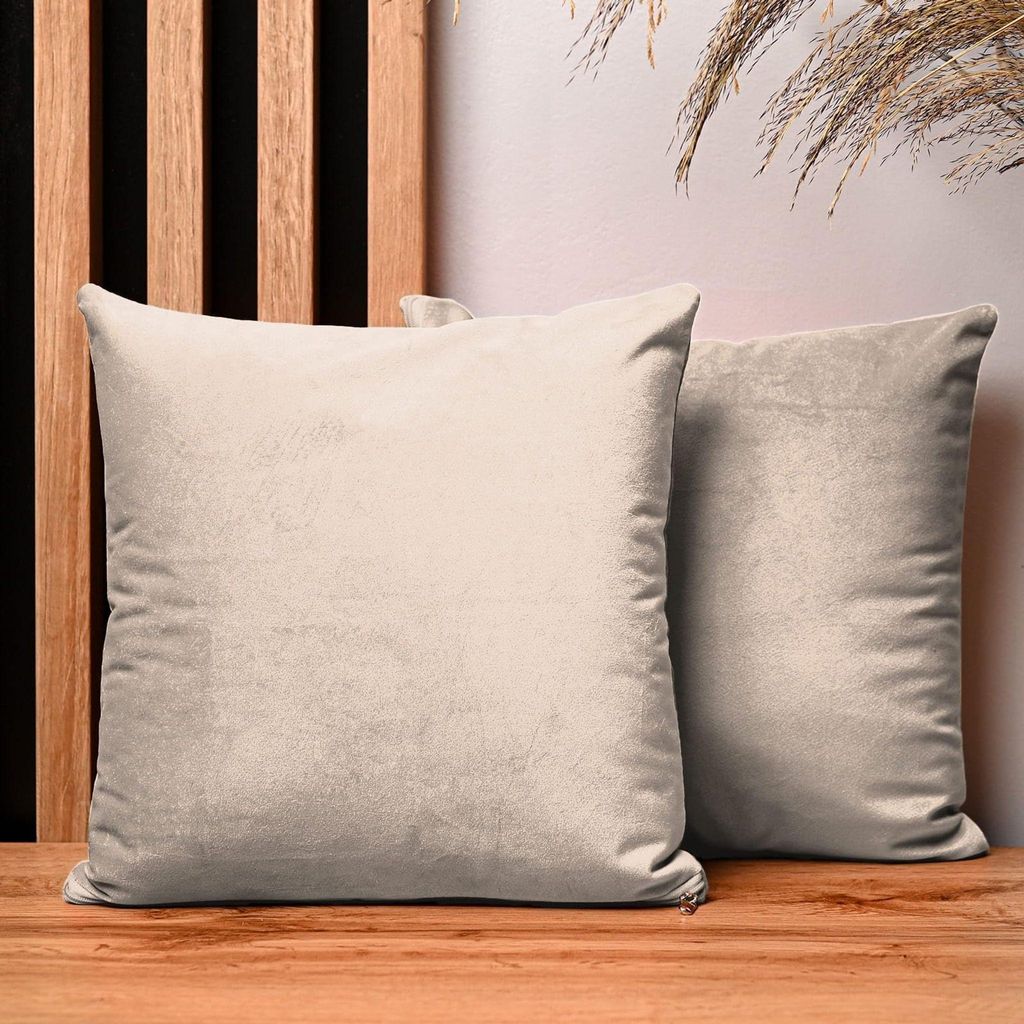 MG Design 2er Set Kissenbezüge 30 x 30 cm in Beige - mit Produktbild 