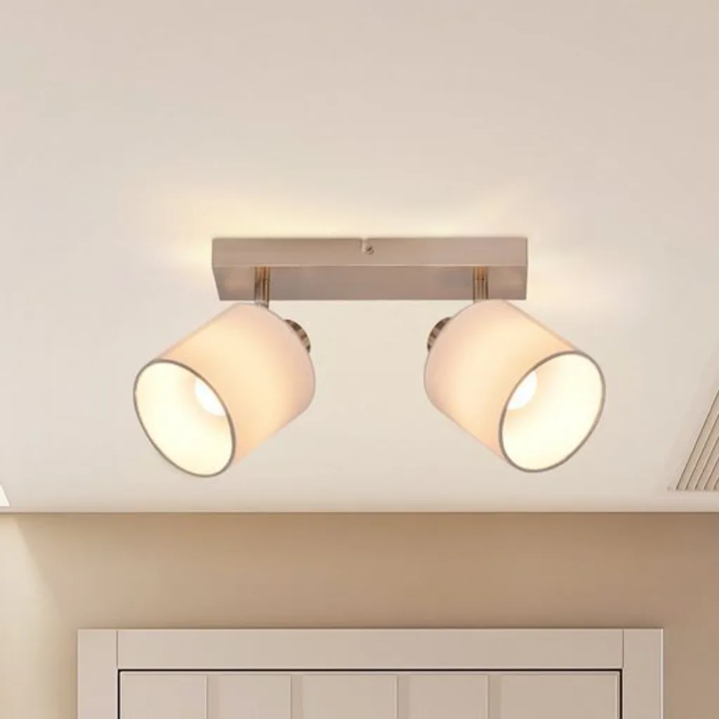 Faretto da Parete LED ZMH Nichel Vintage E14 | Lampada Soffitto 2 Luci