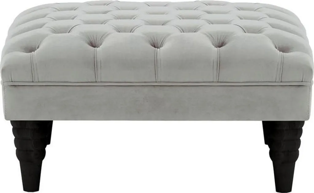 Pouf capitonné Chester Max-Velluto 15 Noir : Finition velours de luxe