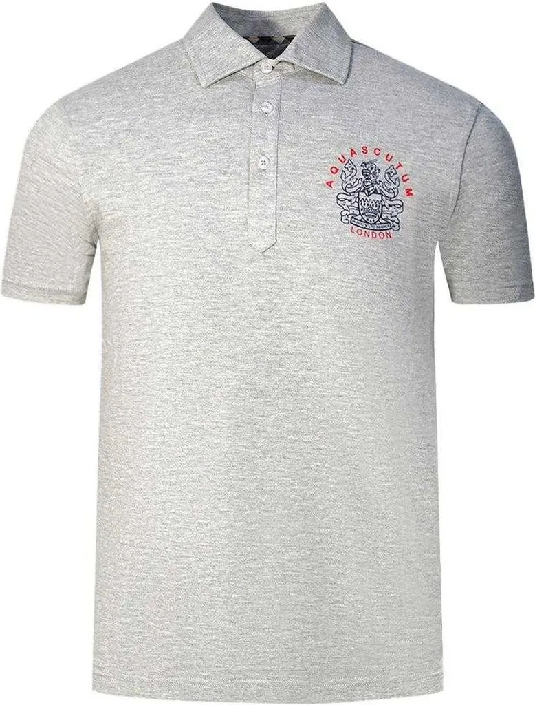 Polo Aquascutum SY332 Aldis London Gris en Maille Piquée Taille M