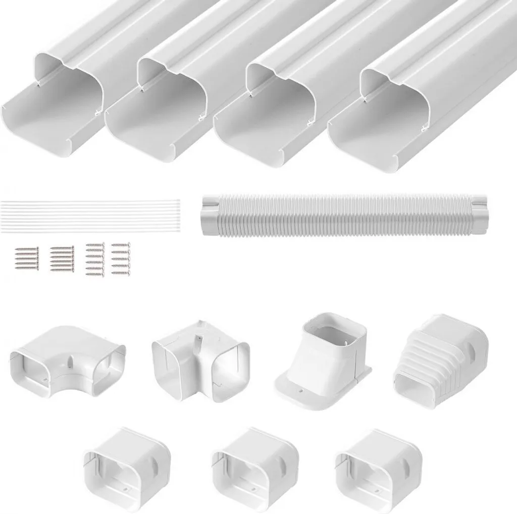 Goulotte Climatisation Décorative en PVC Blanc de 4,8m pour Pompe à Chaleur