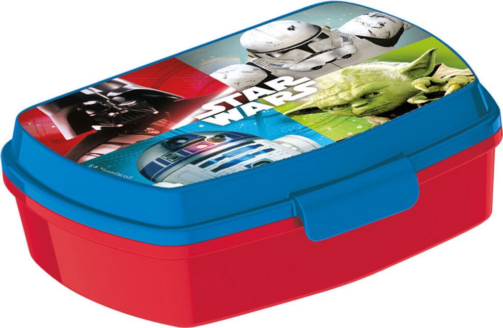 STAR WARS Kinder Brotdose aus Kunststoff rot blau