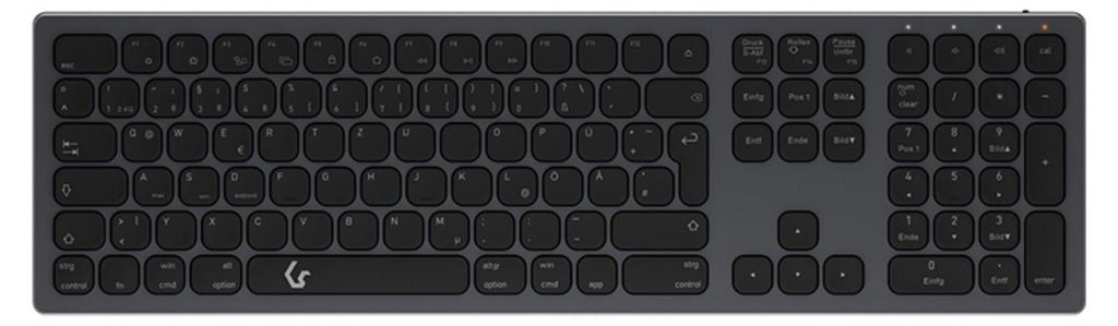 KeySonic KSK-8023BTRF (DE), Full-Size Aluminium Tastatur, Produktbild 