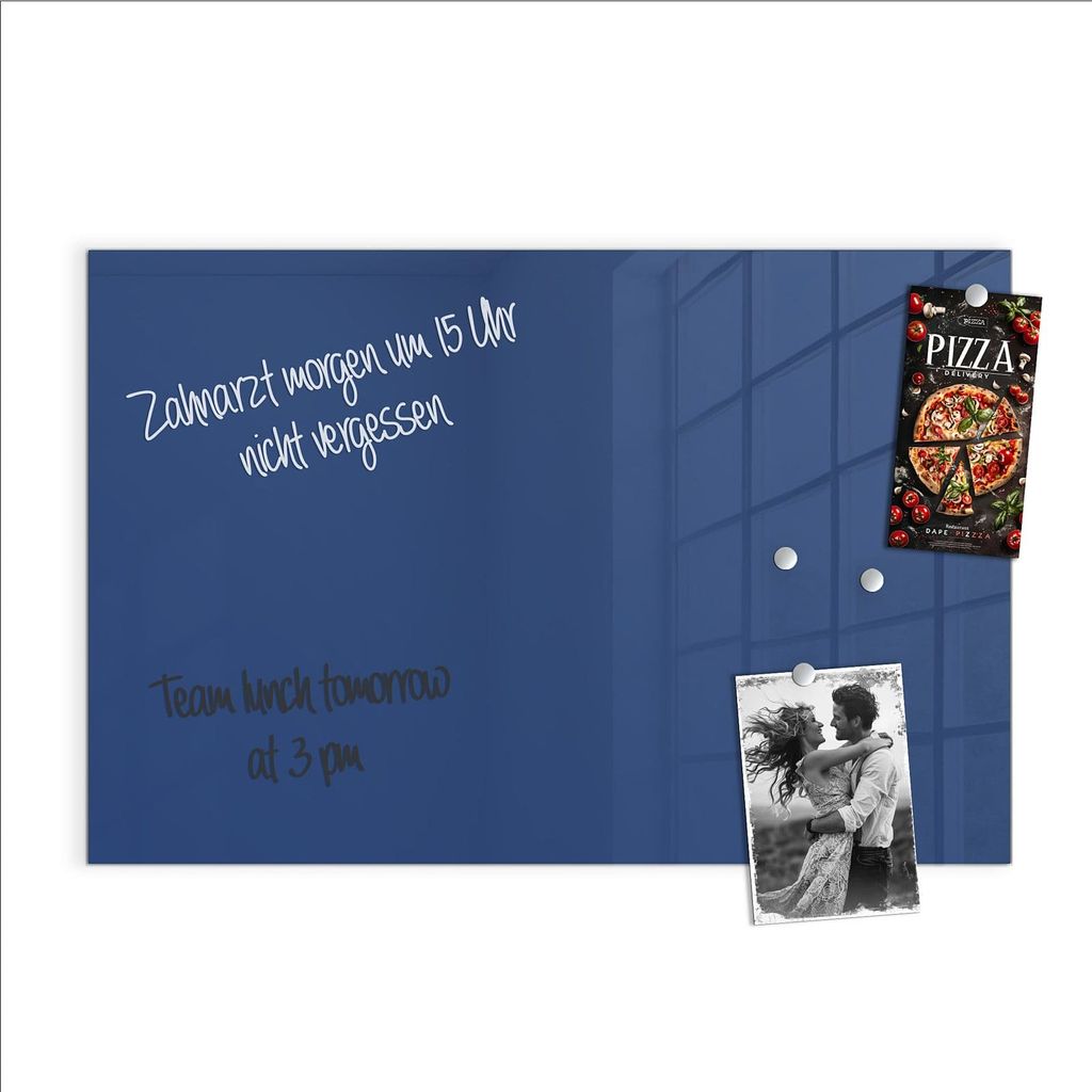 Magnettafel 60x40cm Pinnwand Whiteboard beschreibbar - Marineblauer Hintergrund III